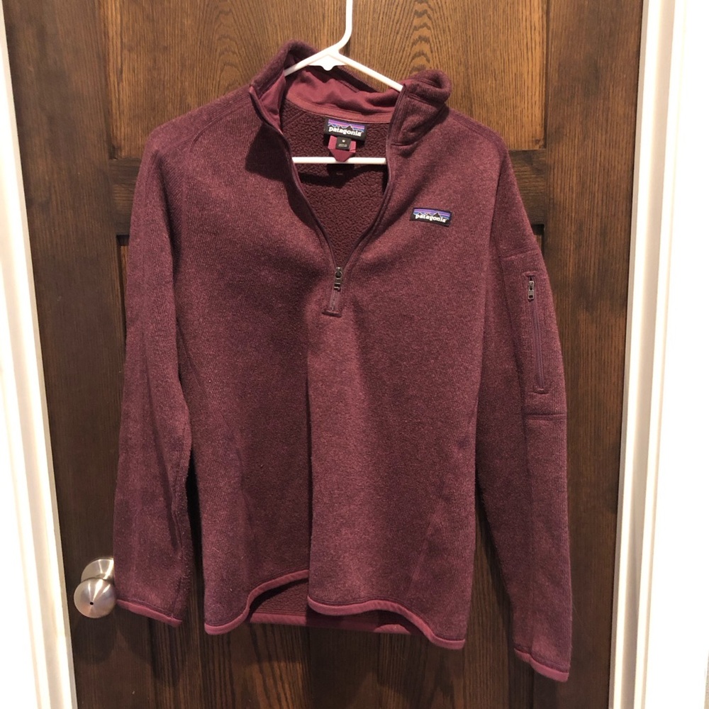 Patagonia 1/4 Zip Fleece Pullover Women's Medium Maroon